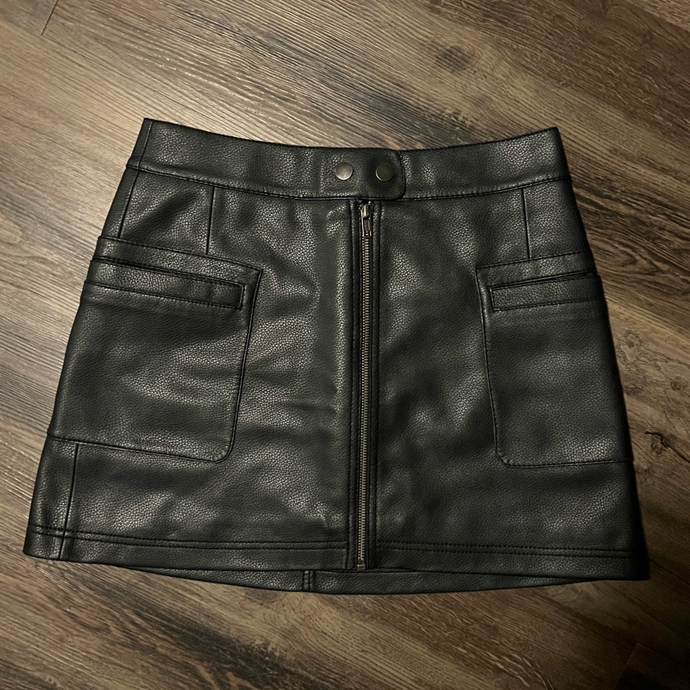 Free people leather mini skirt